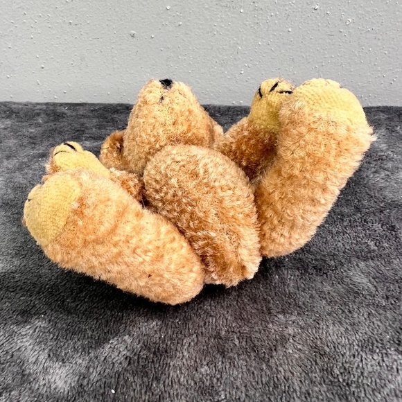 Jointed Mini Teddy Bear Tan Plush Stuffed Animal Moving Head Missing Tags - Picture 8 of 8
